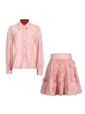 2025 Spring Temperament Elegant Suit Women's New Collar Shirt Embroidered Half Dress Two Sets Of High-End Women's Clothing 68HZ