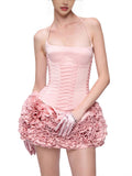 New Flower Boa Thorn Skirt Three-Dimensional Ponbo Skirt Adjustable Strap Design Brat Tight Elastic Two Sets 68HZ