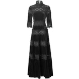 Heavy Industry Collared Back-Wive Dress Water-Soluble Hooks Hollow Velvet Dress Women's Spring And Summer 2025 68HZ