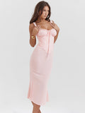 Dopamine Wears Hottie Sling Pink Dress Female Feeld Back To The Long Dress Dress Of The Fish Tail 68HZ