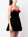 Women's Clothing 2024 New Design Sexy Breast-Wearing Flowers Decorated With Color Dress Temperament Evening Dress Dress 68HZ