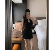 The Version Is Very Good To Wear Solid Color Minimalist Style Dress Women's French Pure-Want Style Bag Hip Dress Ken Bean Short Skirt No 68HZ