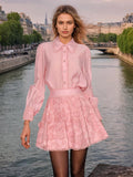 2025 Spring Temperament Elegant Suit Women's New Collar Shirt Embroidered Half Dress Two Sets Of High-End Women's Clothing 68HZ