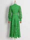 French Elegant Wind 2025 Spring New Collar Embroidery Hollow Niche Design Feeling Waist Thin Dress Dress Woman 68HZ