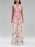 French-Print Casual Style Dress 2025 New Sleeveless Sleeveless Waist Thin High-End Long Dress Summer 68HZ