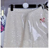 Famous Temperament French Small Fragrant Suit Women's New Fur Short Coat + Half-Dress Two-Piece 68HZ
