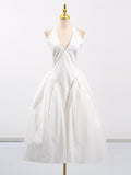 Sexy Hottie Wind Deep V-Neck Hanging Neck Strap Design Dress 2025 New Slim Long Dress Woman 68HZ