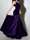 Elegant Crocoat Tecticles Dress Dress 2025 Summer New Irregular Splicing Design Long Dress Dress Woman 68HZ