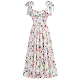 Autumn New High-End Sexy Shoulder Strap Sling Skirt Female Sense Print Large Swing Long Dress 68HZ