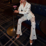 Fashion Famous Women's Clothing 2025 Spring New High-End Heavy Industry Diamond Blazer Suit Suit Suit Suit 68HZ