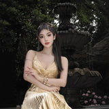 Hanging Dress Women's High-End Temperament Famous Lady Small Dress Thin Holiday Style Sexy Back Long Dress 68HZ