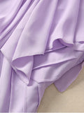 Nanyou New Short-Sleeved Lotle Side New Spring And Summer 2024 Body-In-En-Brician Elegant Folded Fish Tail Mid-Long Dress Dress 68HZ