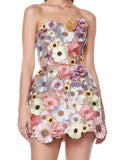 High-End Women's New Sexy Body Trim Corset Dress Flower Decoration A Skirt Banquet Evening Dress Dress 68HZ