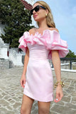 Dress 2024 Summer Women's Clothing Lotus Side Sexy Oblique Shoulder High-End Temperament Dress Dress Dress 68HZ