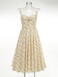 Hot Sale Of New Sexy Slings Print Dress Mid-Length Dress High-End Temperament Thin Tie Dress Dress Dress Dress 68HZ