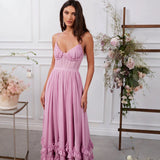 2025 Summer New Thoracic Fish Bone Solid Dress Seaside Holiday Dress 68HZ