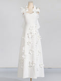 Sexy Famous Style Dress 2025 Spring New High-End Heavy Industry Splicing Flowers Hanging Long Skirt Girl Tide 68HZ