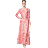 Heavy Industry Yellow Liliu Sexy V-Necked Banquet Long Dress Dresses New Women's Spring And Autumn 2025 68HZ