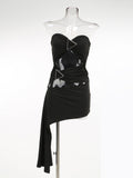 Women's New Sexy Shoulder Hollow Dress Metal Buckle Decoration Ribbon Bag Ass Dress Dress Dress Woman 68HZ