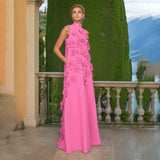 French Three-Dimensional Flower A-Shaped Dress 2025 Spring And Summer New Splicing Collar High-End Thin Dress Woman 68HZ