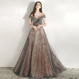 Banquet Evening Dress Women's 2025 New Temperament Company Annual Birthday Lienlight Host Art Test Tailing Dress 68HZ