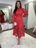 2024 Women's New French Lace Collar Bubble Bubble Sleeve Dress Temperament To Show Skinny Dress 68HZ