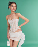 Sexy Lace Lace Lace Tective Back Strapped With Ass Dress Two Sets 68HZ