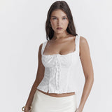 New High-Quality Women's Summer Cotton Budding Hottie Sling Vest Short Sexy Umbilly Blouse Woman 68HZ
