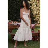 Women's Clothing INS Pure-Bbreed Sling Skirt Cotton Tatin White Dress Dress Women Summer Sweet And Spicy 68HZ