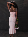 Dopamine Wears Hottie Sling Pink Dress Female Feeld Back To The Long Dress Dress Of The Fish Tail 68HZ