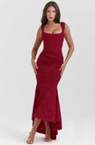 Sexy Women's Clothing New Sleeveless Shoulder Solid-Colored Fish Bone Dress 68HZ