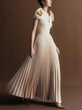 Famous Windy Big Flower Dress Dress 2025 Summer New Sexy V Collar High-Rise 100-Fold Long Dress Woman 68HZ