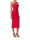 Women's Fashion Pure-Color Single-Shoulder-To-Back Open Fork With A Tight Belt-Coated And A-Fated-Waded Dress Party Evening Dress 68HZ