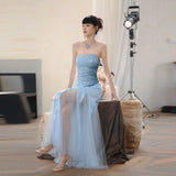 Evening Dress 2024 New Offshore Necromanquin Smear Dress Visual Shiny Mesh Dress 68HZ