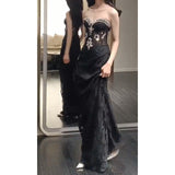 Evening Dress With Bra Dress Woman 2024 Autumn New High-End Light Luxury Niche Banquet Heavy Industry Dress 68HZ
