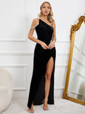 Women's Clothing 2025 Autumn And Winter New Shoulderless Sleeveless Asymmetric Diamond Dress Dress Party Dress 68HZ