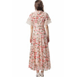 Heavy Industry Color Liede Embroidery Round-Neck Princess Style Long-Sleeve Dresses Summer New 2024 68HZ