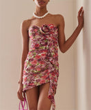 High-End Women's Clothing Sexy Off-Shoulder Tective Floral Dress Temperament Floral Dress Dress Dress Dress Woman 68HZ