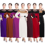 2024 Senior Sense Of The Famous Fan Heavy Industry Nail Bead Dress Temperament Sister Fan Lantern Sleeves Loose Skirt 68HZ