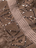 Spring And Autumn 2024 New Round Collar Retro Embroidery Weaving Mesh Wood Ear Heavy Industry Dress Dress Dress Woman 68HZ