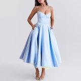 French Pastoral Sling Skirt 2025 New Fashion Flowers High Waist Slim Slim Sexy Poneng Dress Woman 68HZ