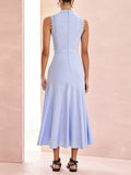 Sliced Hollow Lace Collar Dress 2025 New Sleeveless Lotus Leaf Side Dress Dress Woman 68HZ