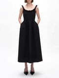 Simple Casual Style High-End Sling Dress 2025 New Sleeveless Waist Thin Design A-Character Dress Woman 68HZ