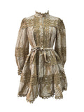 2025 Dress Spring New Long-Sleeved Retro Skirt Australian Holiday Dress Women's Fashion Trend 68HZ
