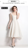French Hepburnian Niche Temperament Retro Sling With Large Hem Pendulum Sling Dress Fluffy Dress Dress 68HZ