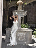 Sexy Famous Sling Suit V Collared Back Ribbon Ribbon Dress Romantic Dating Island Beach Dress 68HZ