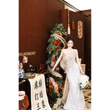 Evening Dress Corset Dress Temperament Famous High-End Goddess Fan High-End Banquet Toasting Clothes Light Fishtail Dress 68HZ