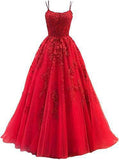 Evening Dress Women 2025 Fine Shoulder Prom Neat Long Tulle Lace Sticker Girl Party Ball Dress Summer 68HZ