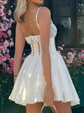 Sexy Babes Women's Pure Lust Lace Sling Skirt Pony Dress Body-Dexy White Dress Dress Woman 68HZ