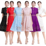 Temperament-Éí-In-So-Potted Lace Dress 2025 Spring/Summer New French High-End Squeer Hook Water-Soluble Lace Dress 68HZ